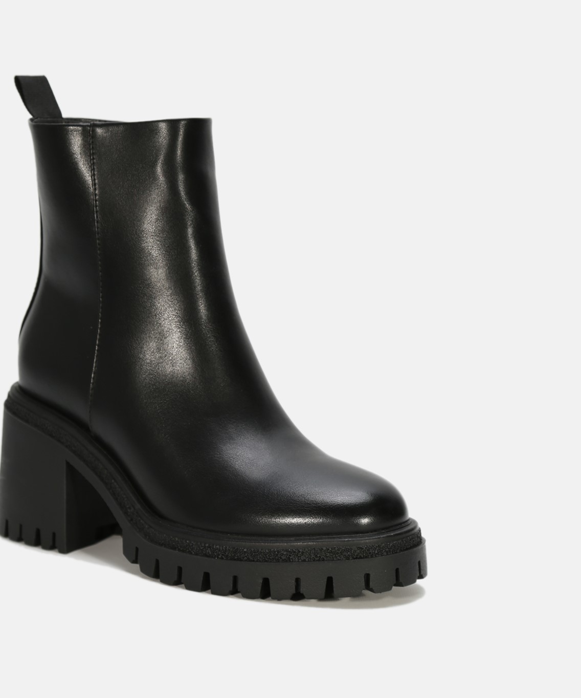 Botines negros tac&oacute;n lisos image number null